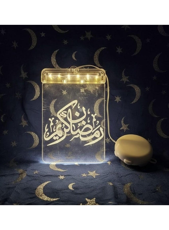 Ramadan Battery Powered LED Luminous Cream Pendant - Image 3