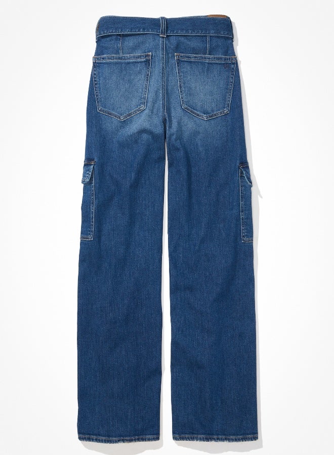 AE Dreamy Drape Stretch Super High-Waisted Cargo Baggy Wide-Leg Jean