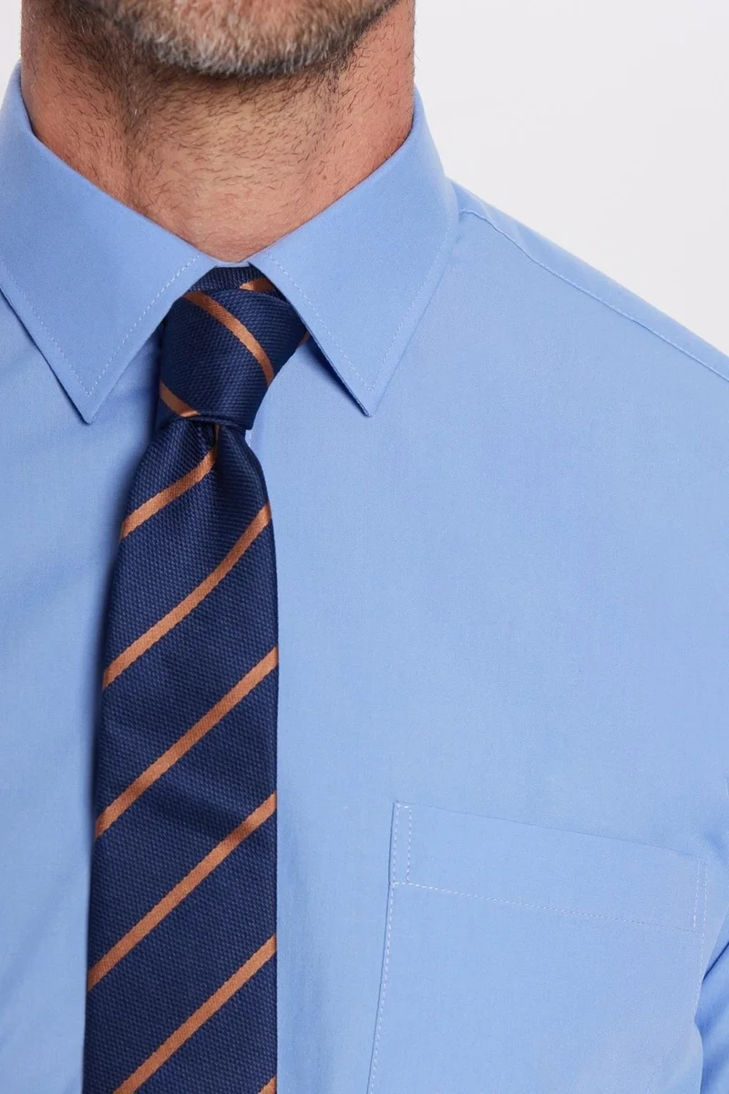 Tudors Classic Fit Cotton Easy Iron Plain Blue Men's Shirt
