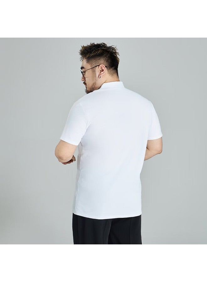Ayoupang Men's Plus Size Business Polo Shirt New Ice Silk High Elasticity Turn-down Collar Short Sleeve T-shirt Oversize Summer - Image 3
