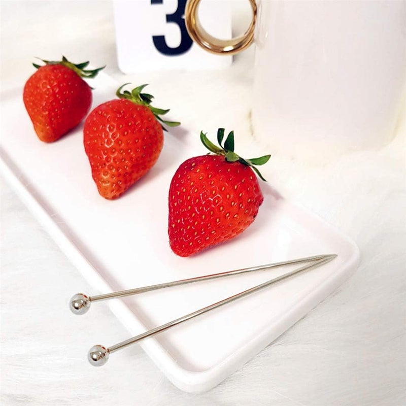 Birdbrid Stainless Steel Cocktail Picks Reusable Metal Skewers for Drinks Olives Fruit Ideal for Holiday Parties Events Barbecue Appetizers Silver 43inch 8 - Image 3