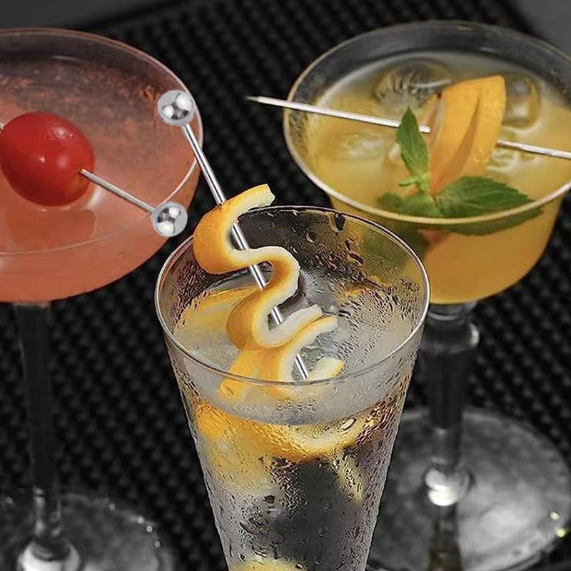 Birdbrid Stainless Steel Cocktail Picks Reusable Metal Skewers for Drinks Olives Fruit Ideal for Holiday Parties Events Barbecue Appetizers Silver 43inch 8 - Image 5