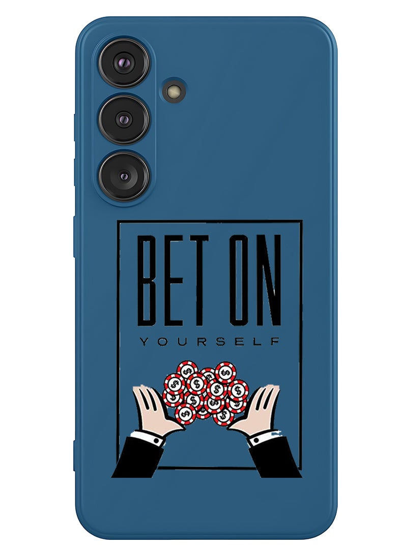 Theodor Protective Slim Fit Case Liquid Silicone Cover with Full Body Protection Anti-Scratch Shockproof Case For Samsung Galaxy S25 Plus (Blue) - Bet on yourself - Image 1