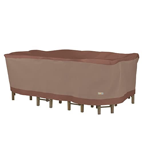 Duck Covers DUCKCOVERS Ultimate Water-Resistant 90 Inch Rectangular/Oval Patio Table with Chairs Cover, Outdoor Table and Chair Cover - Image 1