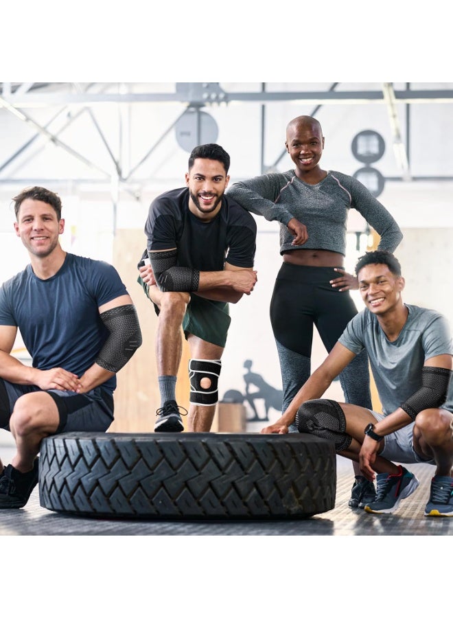 دعامة الكوع للرجال/النساء/الأطفال، عبوة من قطعتين من دعامة الكوع الضاغطة لدعم الذراع لالتهاب الأوتار، ومرفق لاعبي التنس/الجولف، وأكمام دعم للحماية الرياضية وتسكين الألم (زوج) - Image 5