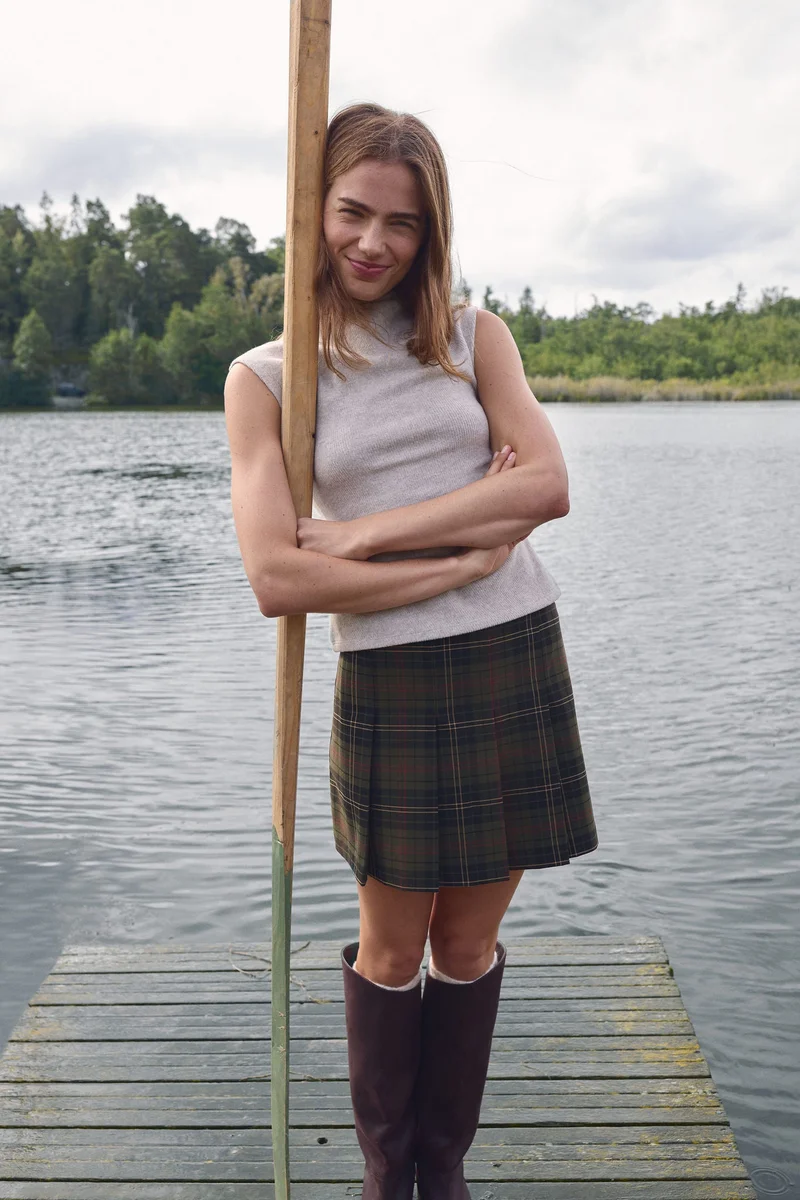 H&M Pleated denim skirt