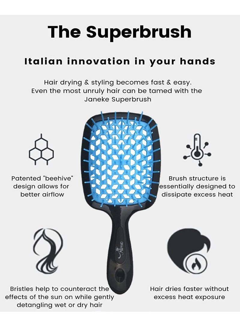 Prime Hair Brush Professional Detangler Superbrush Scalp Massage Comb Paddle Brush Ribs Comb Vented Detangling Hair Brush for Long, Thick, Thin, Curly Tangled, Wet Dry Hair Detangler for Men and Women  - Image 3