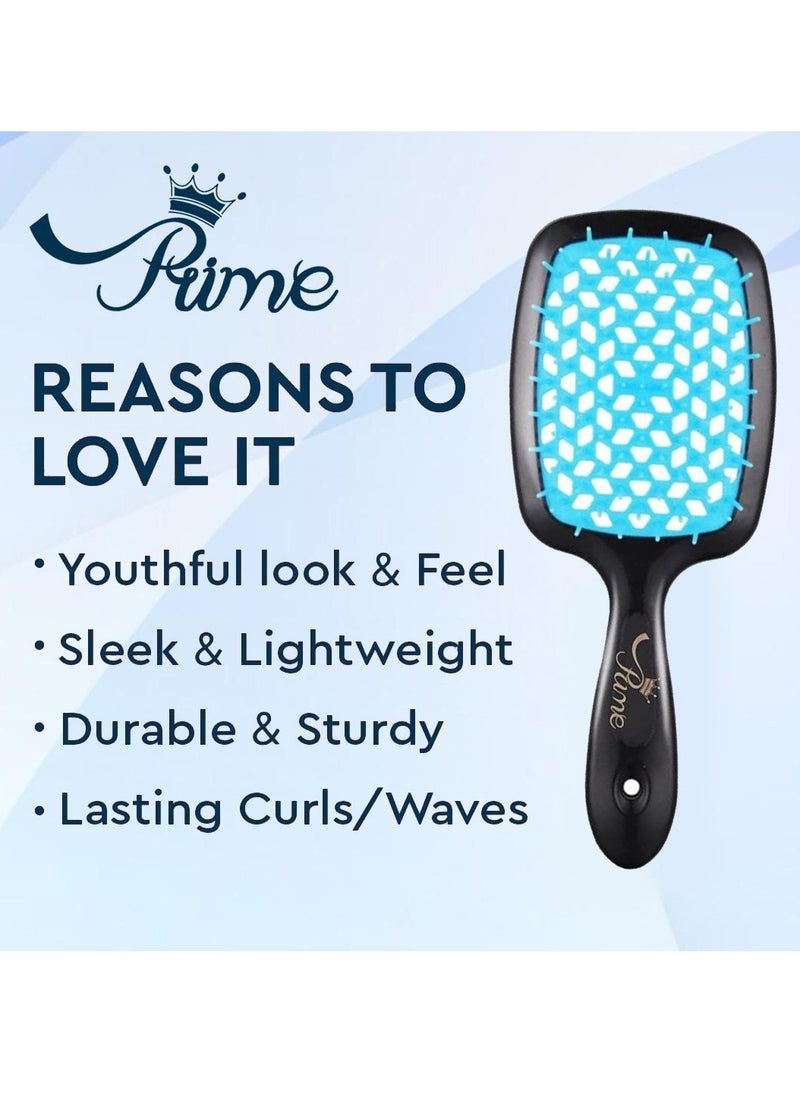 Prime Hair Brush Professional Detangler Superbrush Scalp Massage Comb Paddle Brush Ribs Comb Vented Detangling Hair Brush for Long, Thick, Thin, Curly Tangled, Wet Dry Hair Detangler for Men and Women  - Image 5