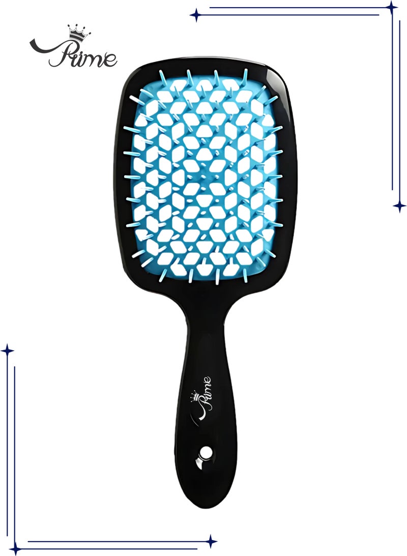 فرشاة شعر احترافية لفك تشابك الشعر، فرشاة فائقة لتدليك فروة الرأس، مشط مجداف، مشط مضلع بفتحات تهوية لفك تشابك الشعر، فرشاة شعر طويلة وسميكة ورقيقة ومجعد ومتشابكة ورطبة وجاف للرجال والنساء - Image 4