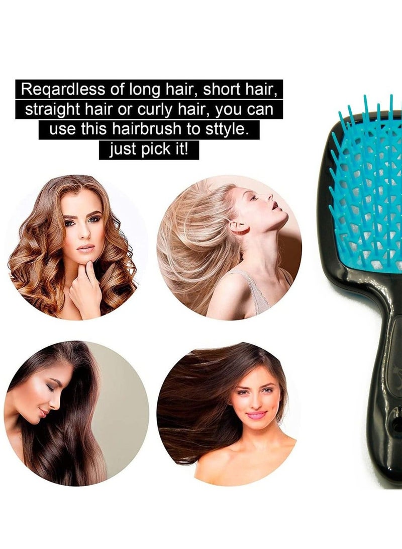 فرشاة شعر احترافية لفك تشابك الشعر، فرشاة فائقة لتدليك فروة الرأس، مشط مجداف، مشط مضلع بفتحات تهوية لفك تشابك الشعر، فرشاة شعر طويلة وسميكة ورقيقة ومجعد ومتشابكة ورطبة وجاف للرجال والنساء - Image 1