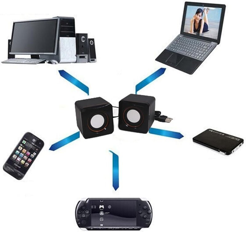 مكبر صوت صوت غائر للكمبيوتر مزود بمنفذ USB، سماعة سطح المكتب للألعاب لجهاز الكمبيوتر - Image 3