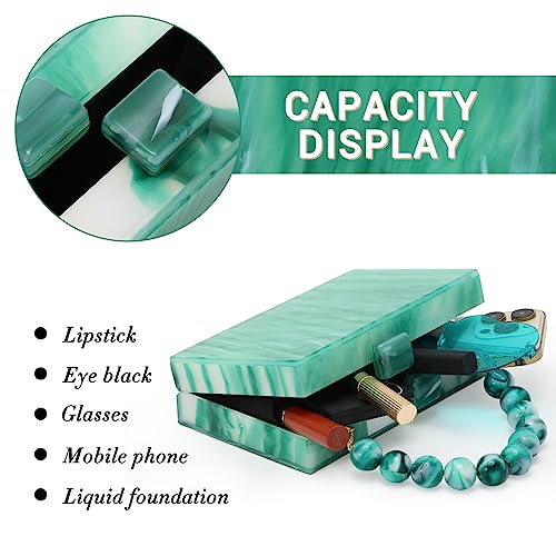 Fecialy Women Acrylic Clutch Purse Beads Evening Handbag Marble Clutch Formal Party Bridal Wedding Crossbody Bag - Image 5