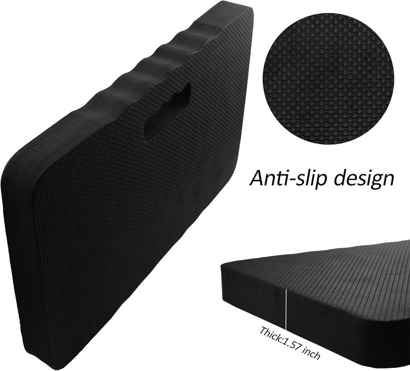 AebDerp 2pcs Premium Thick Kneeling Pad，Knee Pads for Gardening 18x11 Inch Gardening Tools Outdoor Cushions,Gardening Gifts for Women&Baby Bath Essentials (EVA-Soft, Black) - Image 3