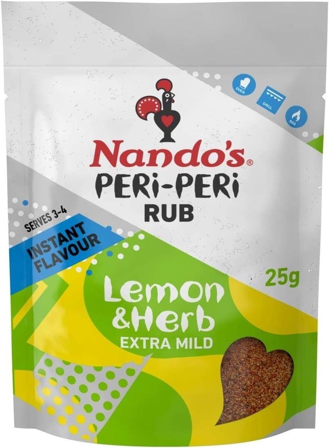 Nando's Lemon & Herb Peri Peri Rub Mild (25g) - Pack of 6 - Image 1