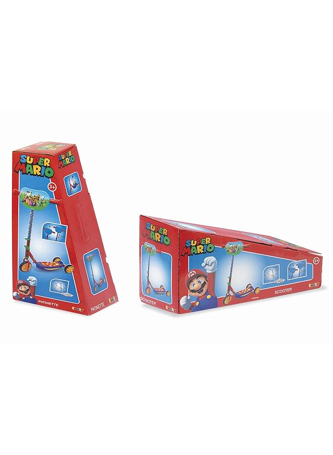 سموبي سكوتر سوبر ماريو بثلاث عجلات بتصميم للأطفال، ارتفاع قابل للتعديل، مناسب للاستخدام الداخلي والخارجي للأعمار من 3 سنوات فما فوق، لون أحمر - Image 2