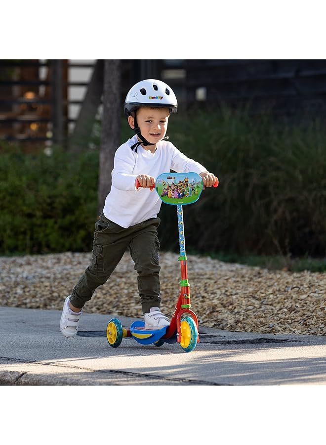 سموبي سكوتر سوبر ماريو بثلاث عجلات بتصميم للأطفال، ارتفاع قابل للتعديل، مناسب للاستخدام الداخلي والخارجي للأعمار من 3 سنوات فما فوق، لون أحمر - Image 3