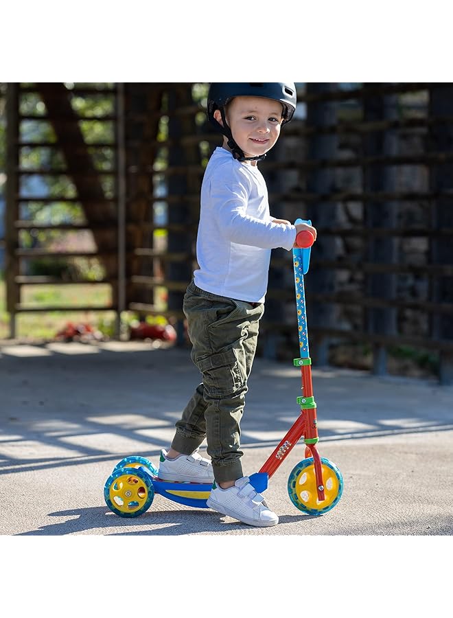 سموبي سكوتر سوبر ماريو بثلاث عجلات بتصميم للأطفال، ارتفاع قابل للتعديل، مناسب للاستخدام الداخلي والخارجي للأعمار من 3 سنوات فما فوق، لون أحمر - Image 4