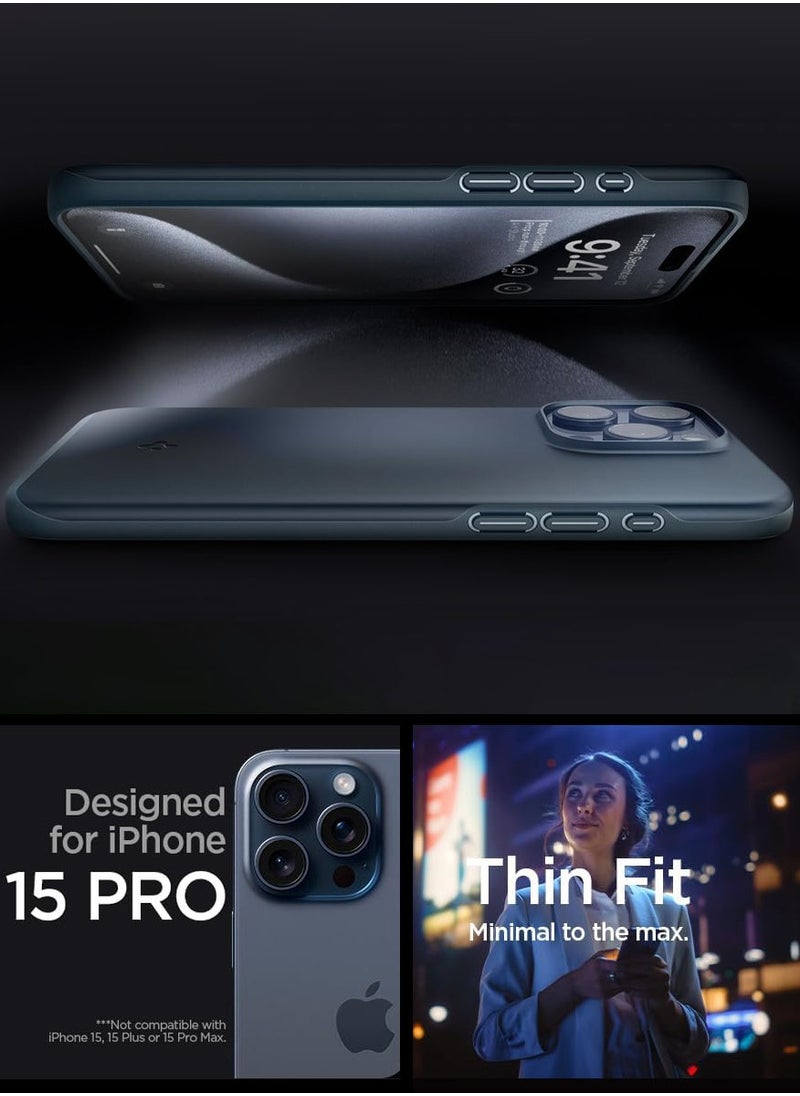 Spigen Thin Fit for iPhone 15 Pro Case Cover - Metal Slate  - Image 2