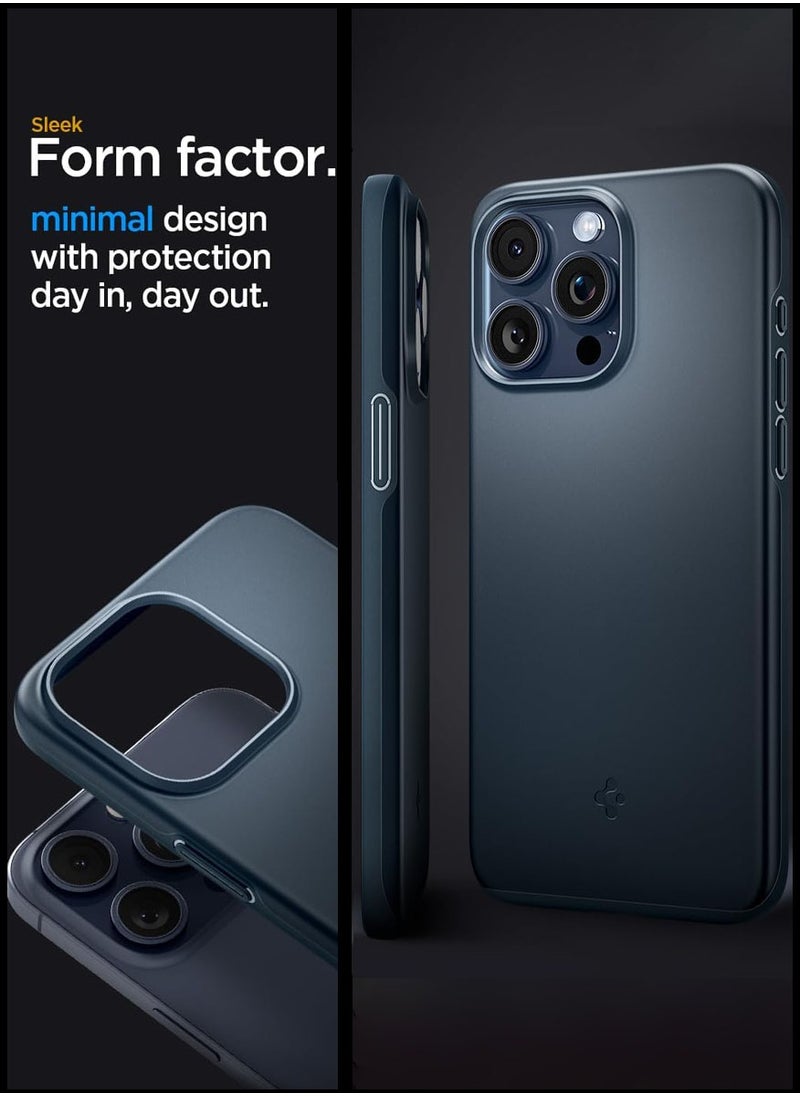 Spigen Thin Fit for iPhone 15 Pro Case Cover - Metal Slate  - Image 3