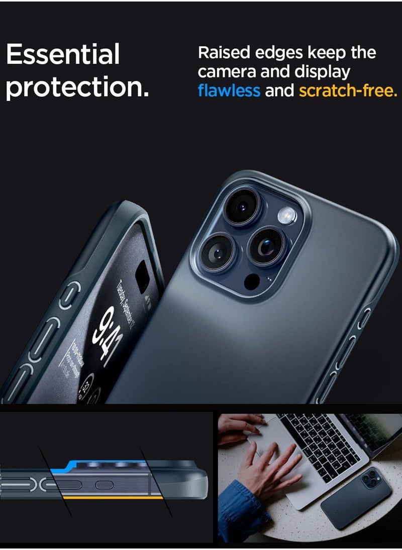 Spigen Thin Fit for iPhone 15 Pro Case Cover - Metal Slate  - Image 5