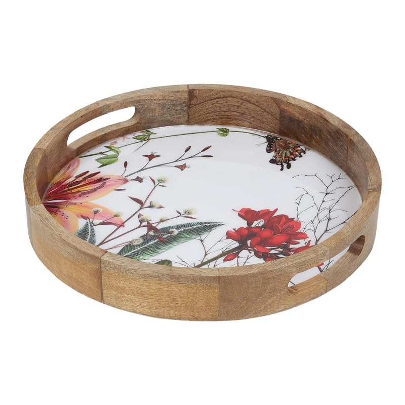 Zenith’s Decor Handmade Wooden Tray for Serving Snacks, Appetizer Plate, Multipurpose Breakfast, Coffee Table, Party (TRAY-13) - Image 1