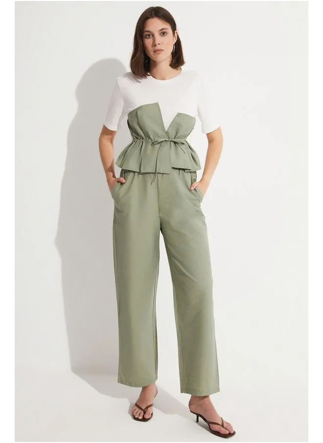 جون June Trouser & Blouse Set Khaki