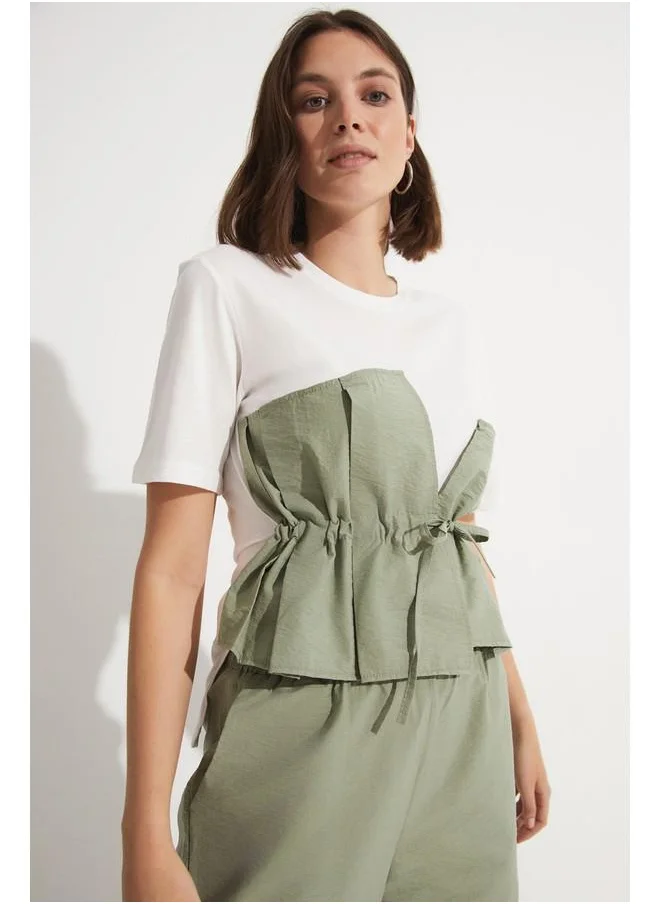 جون June Trouser & Blouse Set Khaki