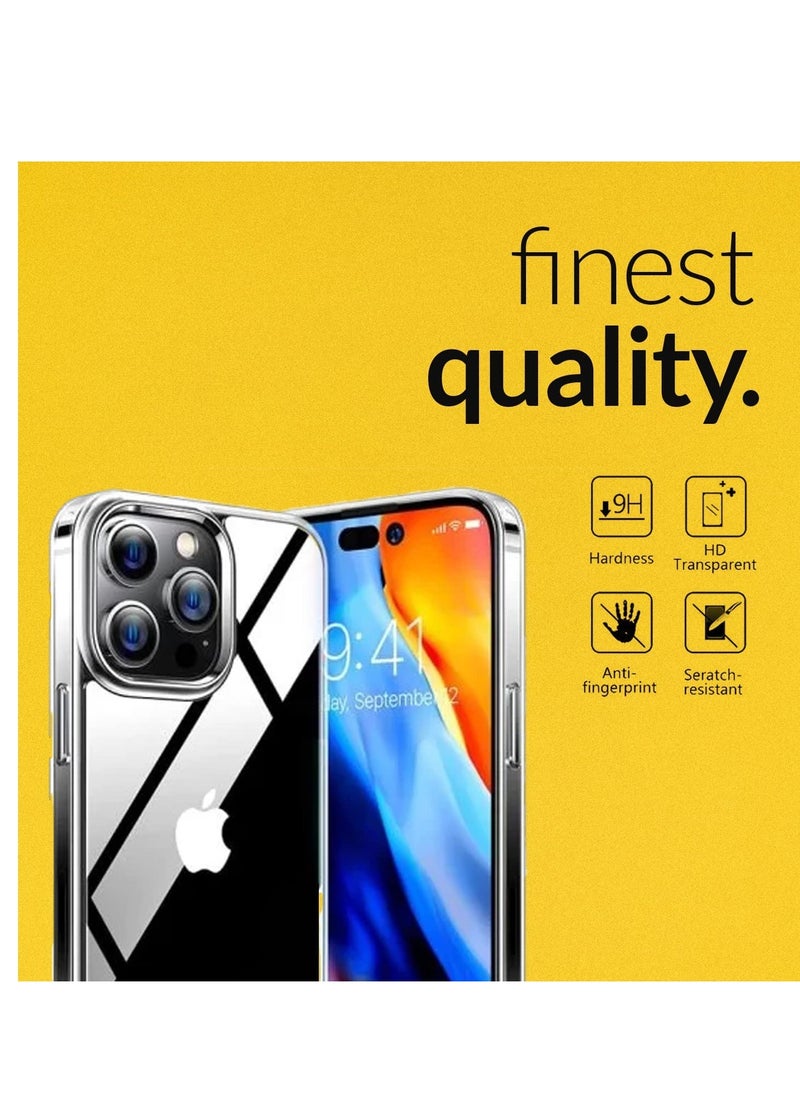 ELTRAZONE - 6 in1 iPhone 14 Pro Max Case with 2 Set Lens Protector + 2 Pcs 9H Tempered Glass Screen Protector No Yellowing Full Body Protection Clear Shockproof Protective Case Clearing Kit Free - Image 1