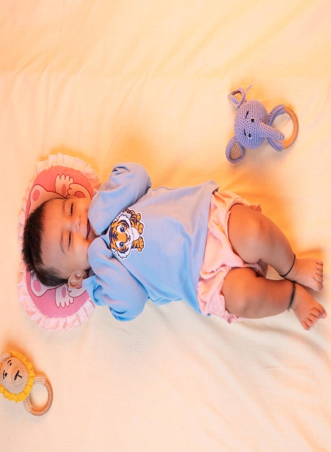 FawnFeel New Born Babies Tshirt Combo of 3 Tshirts (in, Age, 9 Months, 12 Months, Regular, All Over Aeroplane, Blue Strip & Blue with Tiger) - Image 4