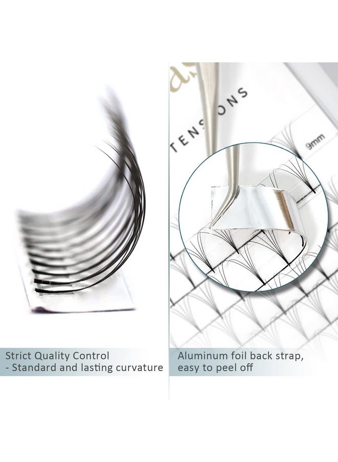 Obeyalash - Obeya Thin Base Premade Fans Eyelash Extensions 3D 4D 5D 6D 10D 0.07Mm Shot Stem Premade Lash Extensions Fans C D Curl 915Mm Pointed Base Pre Fanned Volume Lash Extensions Mixed Tray (915Mm 4D0.07D) - Image 1