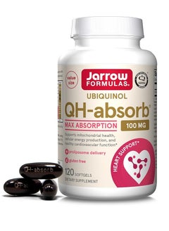 jarrow formulas QH-Absorb 100 mg Ubiquinol Dietary Supplement for Healthy Cardiovascular Function 120 Capsules 