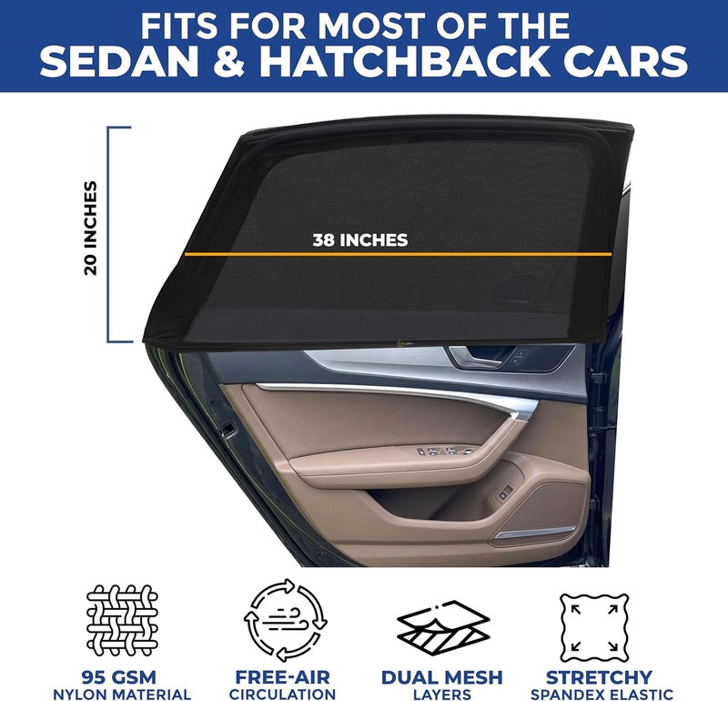 EcoNour Full Breathable Sunshade Mesh Backseat - 2 Pack for Rear Side Window Shade - Image 3