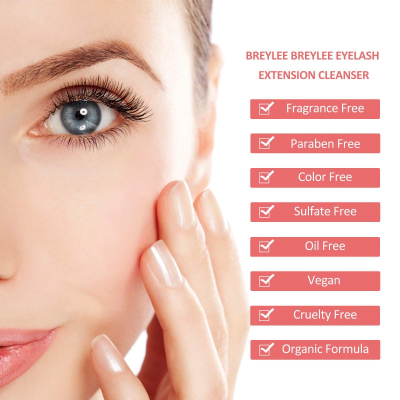 Breylee Eyelash Extension Cleanser, BREYLEEEyelash Extension Shampoo Eyelash Extension Foam & Brushes Eyelid Cleanser for Makeup Remover Paraben & Sulfate Free for Salon and Home Use(200ml, 7 fl oz) - Image 4