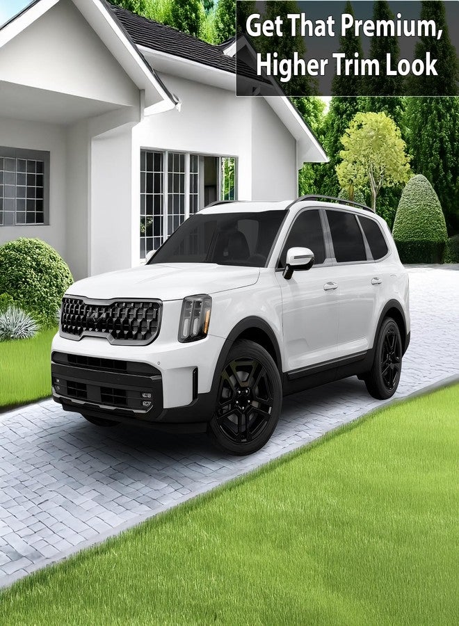 BOGAR TECH DESIGNS Front Chrome Delete Overlay Replacement Compatible with Kia Telluride 2023-2025, Gloss Black - Image 2