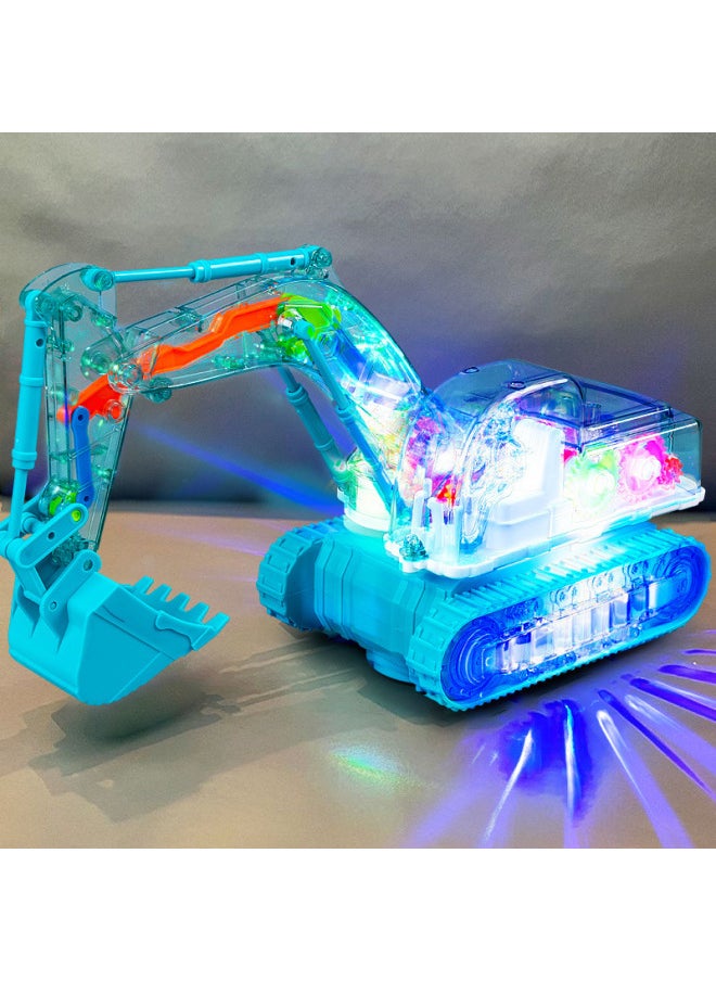 Generic Baby Electric Toy Car Universal Gear Excavator Music Light 1 4 Years Old Boy Female 3 Years Old Children 2 Cars-Color:Universal Transparent Gear Police Car Yj388-70-Scale:+3 Aa Charging Set + Screwdriver  - Image 2