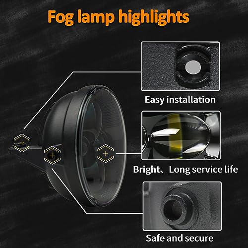 RoadandLord For f150 LED Fog Lights Compatible with 2006-2014 F150 Ranger 2008-2011 Expedition 2007-2014 Fog Lamps, Dual Color DOT Approved Bumper Driving Light Kit (Dual Color Light) (White Light) - Image 4