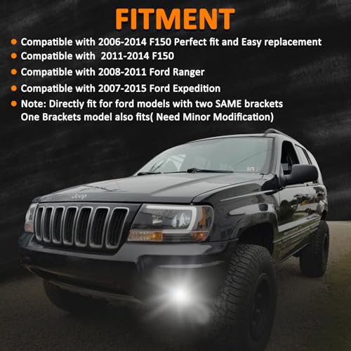 RoadandLord For f150 LED Fog Lights Compatible with 2006-2014 F150 Ranger 2008-2011 Expedition 2007-2014 Fog Lamps, Dual Color DOT Approved Bumper Driving Light Kit (Dual Color Light) (White Light) - Image 2