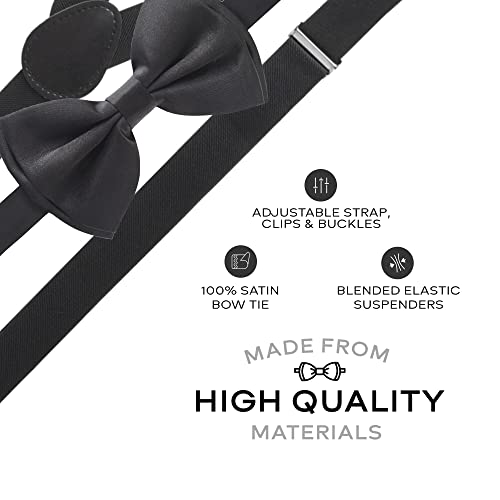 Man of Men Bow Tie and Suspenders for Men, Men’s Black Bowtie and Suspenders Set, Boys, Women - Tirantes Para Hombre, One Size Fits Most - Image 2