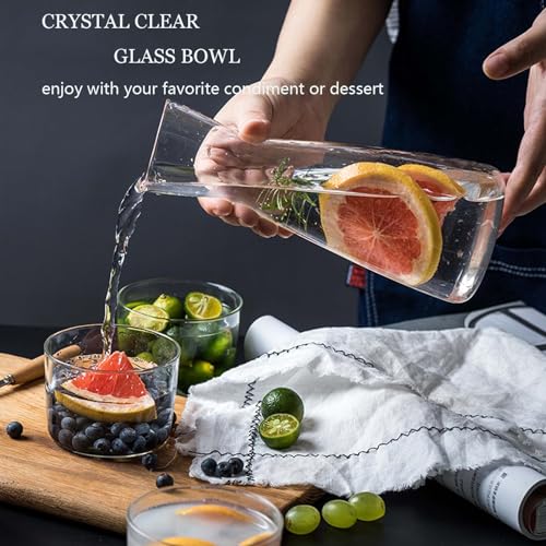 Opexscal 6 Oz Small Glass Bowls - Clear Dessert Cups & Serving Dips & Sauce - Microwave & Dishwasher Safe - Set of 6 - Image 4