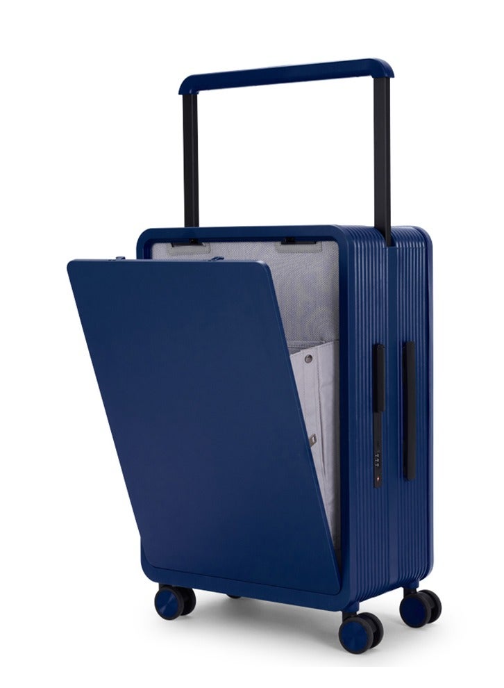 LIMRA Travel Bag It contains two compartments From Limra Made Of PC Cabin Carry Check-In Luggage Trolley Size 20 inch Color Blue - Image 1