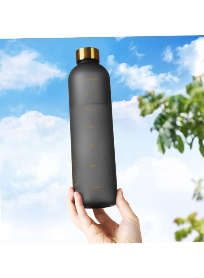 Gonice Water Bottle for Men/Women with Time Marker- Large 1L Leakproof Sports Reusable BPA free Water Flask for Gym Home Drinking Fitness & Outdoor Activity (Black 1000 ml) - Image 5