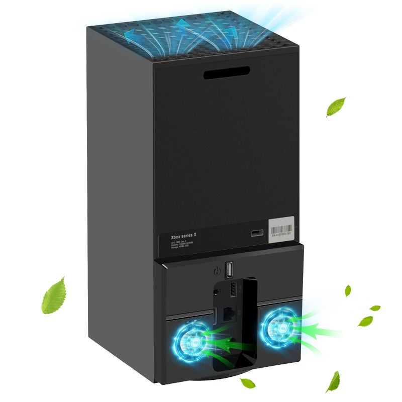 Linkstyle Cooling Fan for Xbox Series X, USB Powered Vertical Cooling Stand Cooling System with Dual Fans and 1 USB Port - Image 1