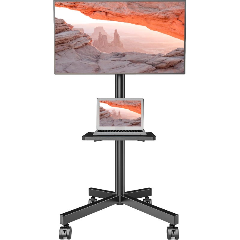 AX WABER Mobile TV Stand for 23-60 Inch LCD LED Flat/Curved Panel Screen TVs, Rolling TV Cart Holds up to 88Lbs Portable Stand with Shelf Rolling Floor Max VESA 400x400mm - Image 1