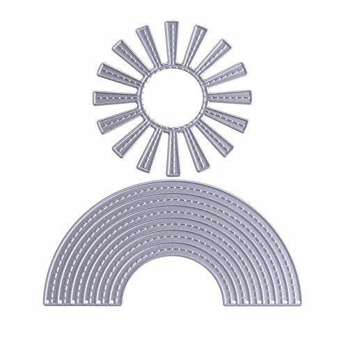 ZbFwmx Rainbow Cutting Dies Sun Die Cuts Metal Embossing Stencils Template Mould for Making Card DIY Scrapbooking Photo Album Decorative (Large Size) - Image 1