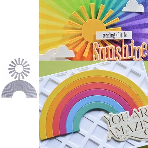 ZbFwmx Rainbow Cutting Dies Sun Die Cuts Metal Embossing Stencils Template Mould for Making Card DIY Scrapbooking Photo Album Decorative (Large Size) - Image 4