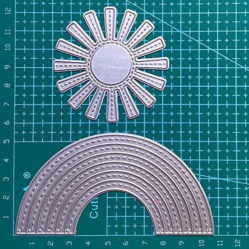 ZbFwmx Rainbow Cutting Dies Sun Die Cuts Metal Embossing Stencils Template Mould for Making Card DIY Scrapbooking Photo Album Decorative (Large Size) - Image 2