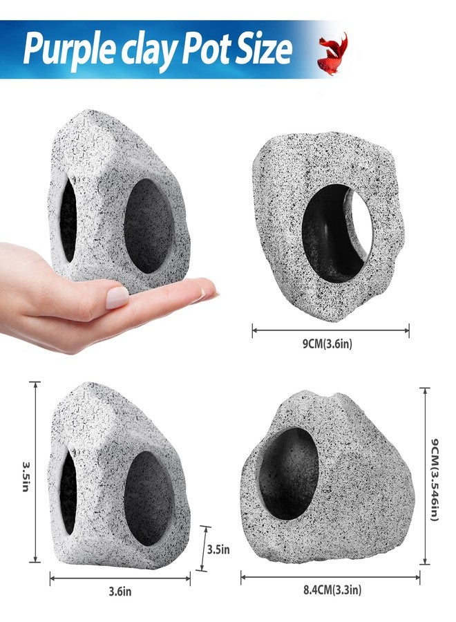 CousDUoBe 10Pcs Aquarium Hideaway Rock Cave Fish Tank Decorations quarium,Betta Toys Hideout Stones House,Safe and Non-Toxic Ceramic Fish Tank Ornaments - Image 2