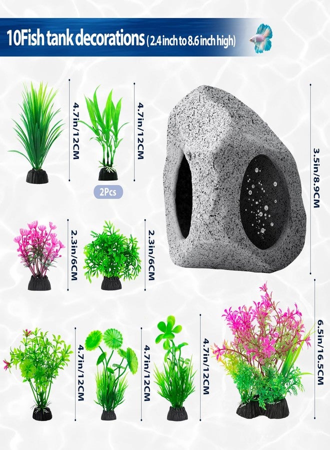 CousDUoBe 10Pcs Aquarium Hideaway Rock Cave Fish Tank Decorations quarium,Betta Toys Hideout Stones House,Safe and Non-Toxic Ceramic Fish Tank Ornaments - Image 4