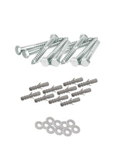 Duravel Duravel 10 Pcs Galvanized Hex Head Coach Screws with Washer & Plug Wood Working for Holding Together Heavy Timber & Concrete Working 8mm,Length 2-1/2 Inch  - Image 1