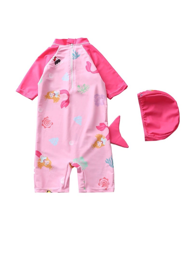 Y&D 2 piece children's swimsuit girl baby one piece surfing suit baby swimming pool girl swimsuit 90-100 cm - Image 2